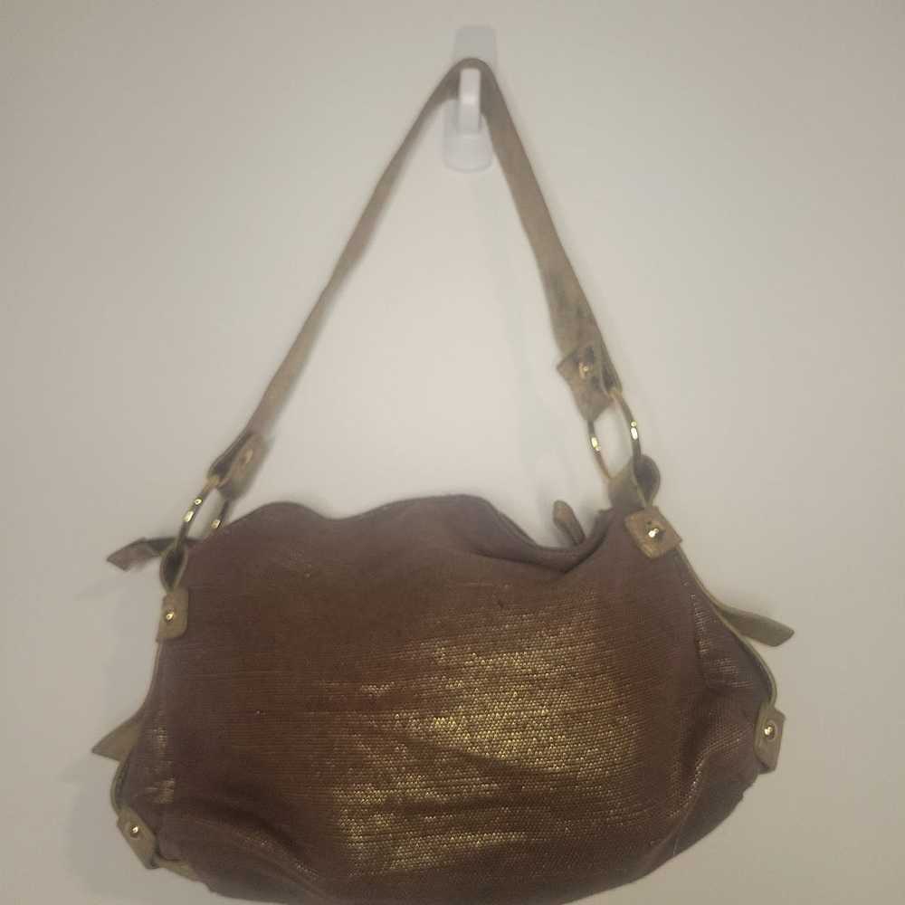 Byblos handbag Y2K shimmer gold iridescent magnet… - image 4
