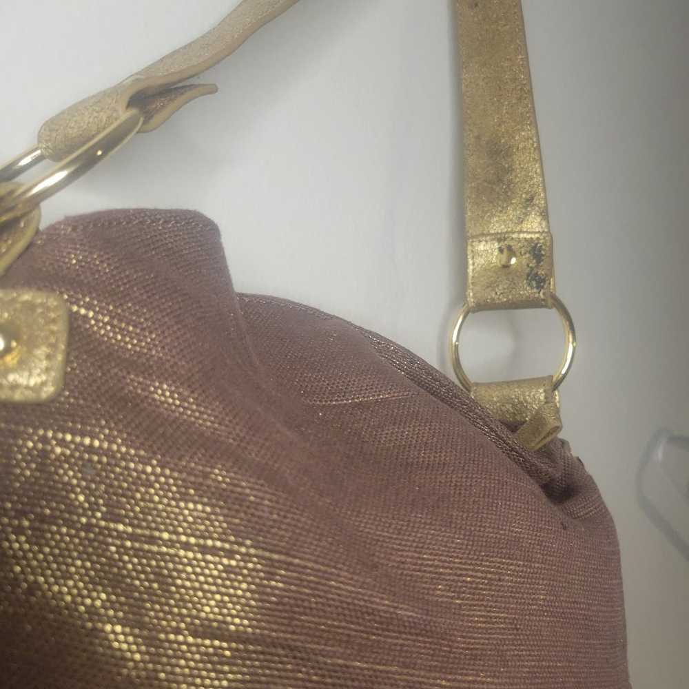 Byblos handbag Y2K shimmer gold iridescent magnet… - image 8