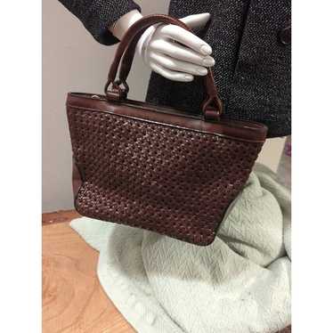 vintage liz claiborne basket weave woven brown