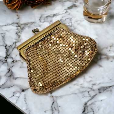 Neiman Marcus Vintage Gold tone Wire Mesh Coin Purse Kiss Clasp mini purse  | eBay