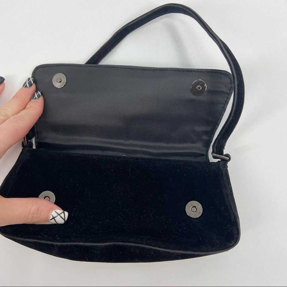 Vintage Mini Purse Velvet Black Tiny Bag Micro Sm… - image 2