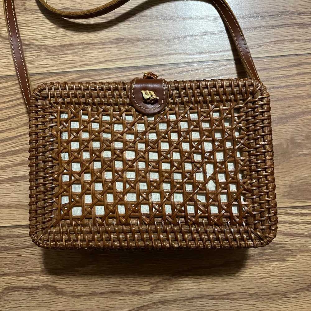 Vintage Woven Crossbody Bag - image 4