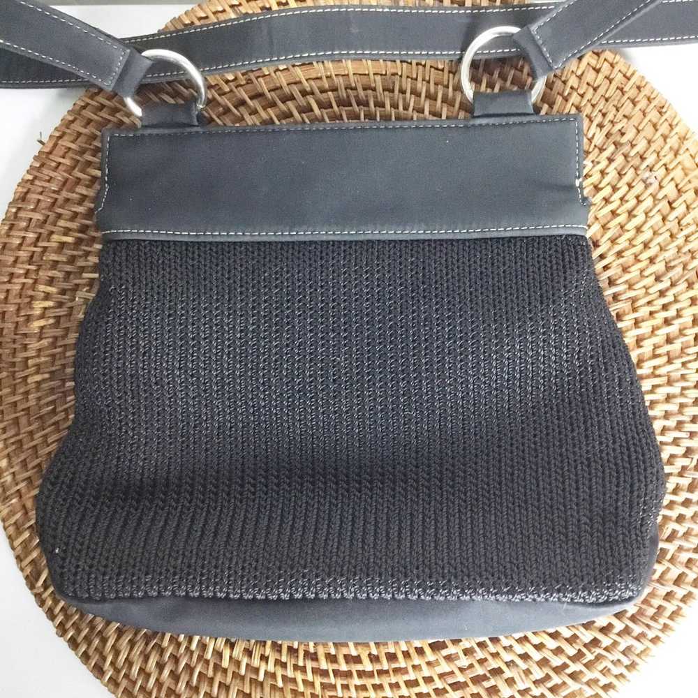 Vintage Y2K The Sak Black Purse Bag Shoulder Knit… - image 3