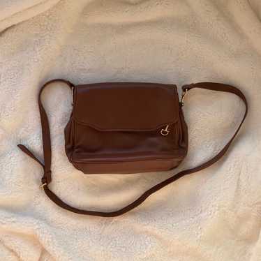 Etienne Aigner brown leather cross body purse
