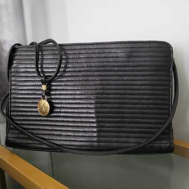 Anne Klein II Vintage Small Black Ribbed Crossbody