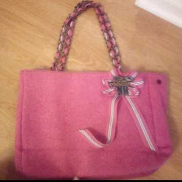 Goldie Vtg hot pink wool purse - image 1