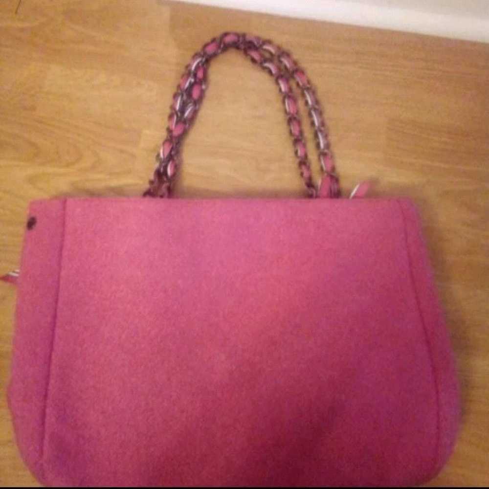 Goldie Vtg hot pink wool purse - image 2
