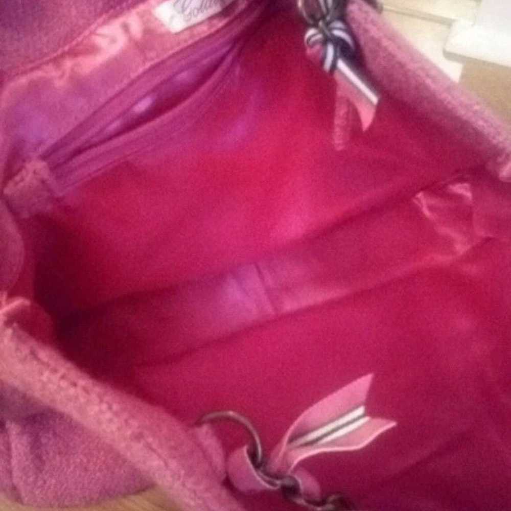 Goldie Vtg hot pink wool purse - image 3