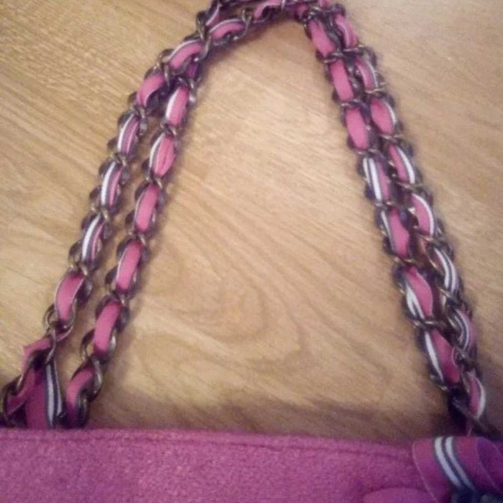 Goldie Vtg hot pink wool purse - image 6