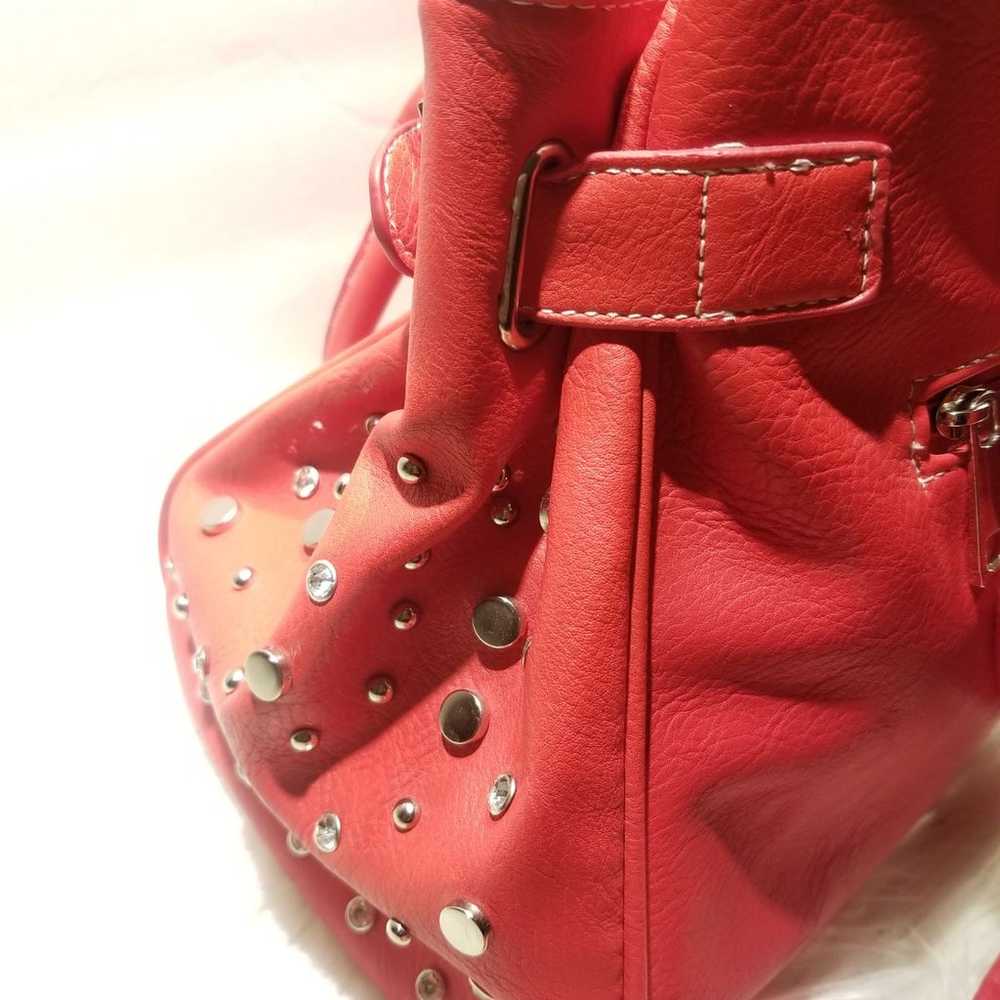 Beautiful Leather, rhinestones red purse - image 7