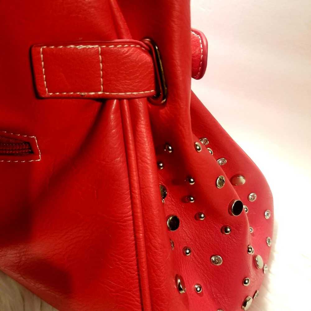 Beautiful Leather, rhinestones red purse - image 8