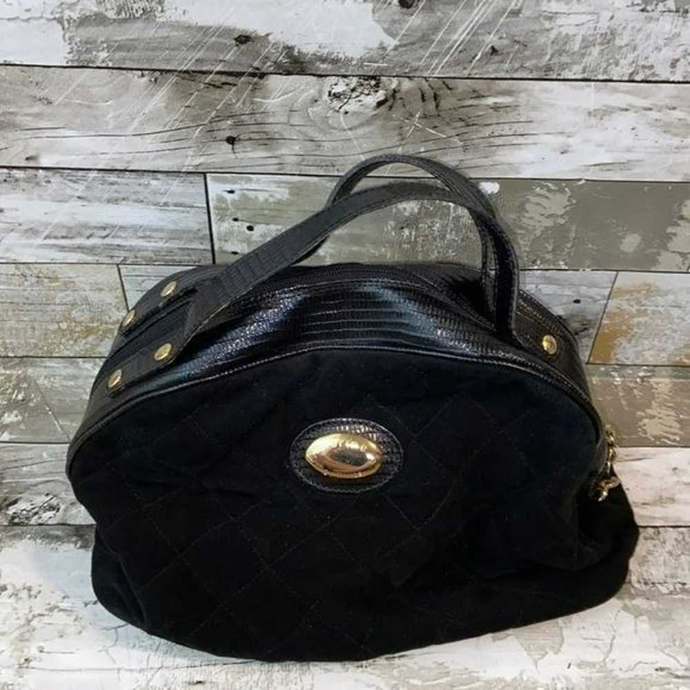 Marine by Fin Ros Black Quilted Handbag - image 1