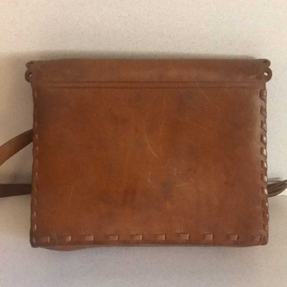 Vintage Leather Tooled Handbag - image 3