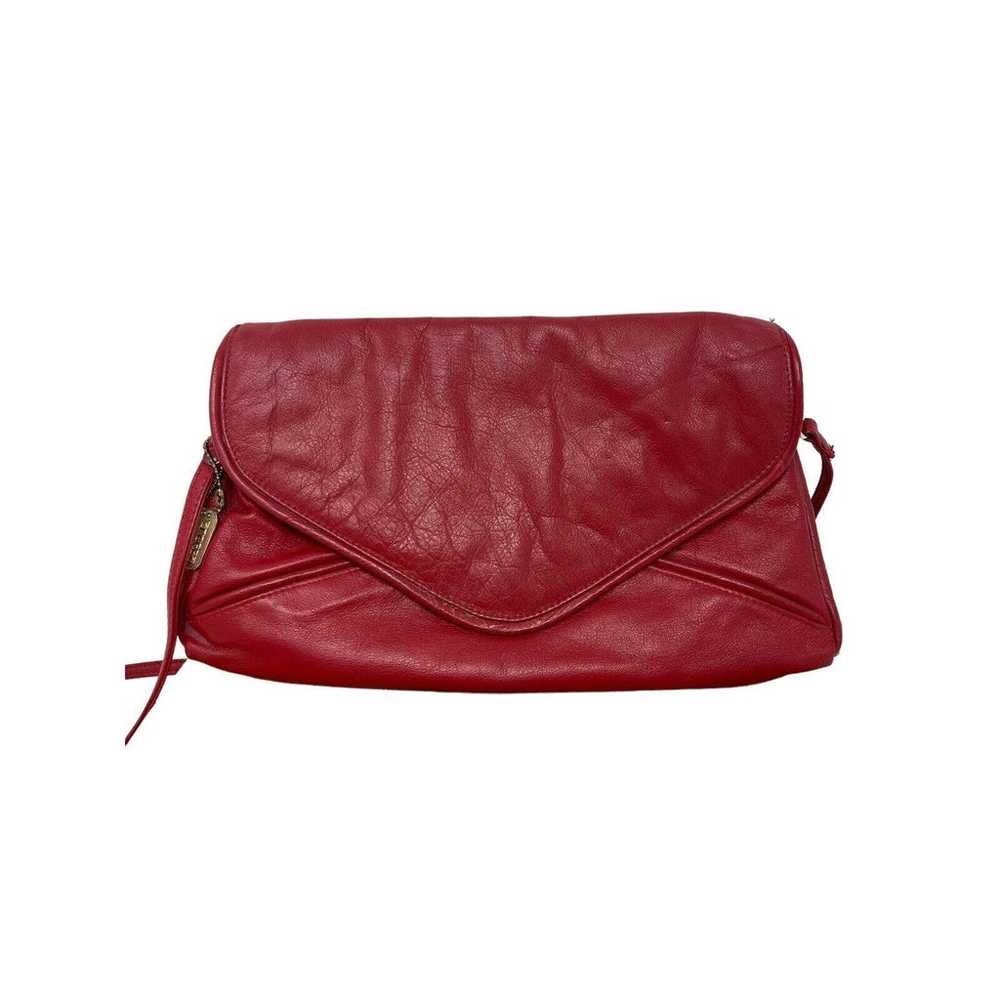 Vintage 1980's Cherry Red Leather Handbag~Shoulde… - image 1