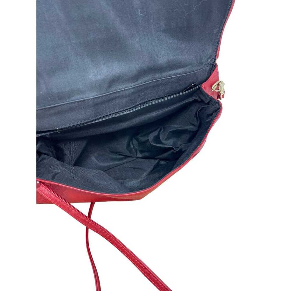 Vintage 1980's Cherry Red Leather Handbag~Shoulde… - image 5