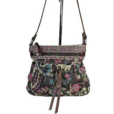 Fossil Denim Canvas Paisley Vintage Crossbody Bag