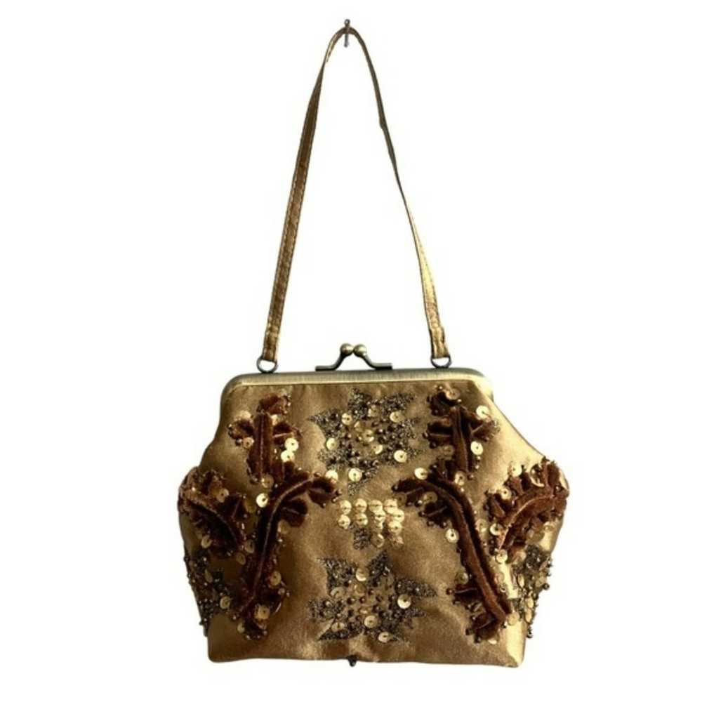 Mes Ami Vintage Brown Sequined Beaded Mini Bag - image 8