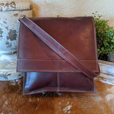 Chaos Distressed Brown Leather Messenger