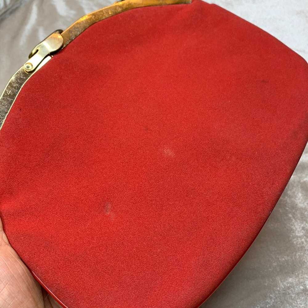 Vintage red velvet purse - image 11