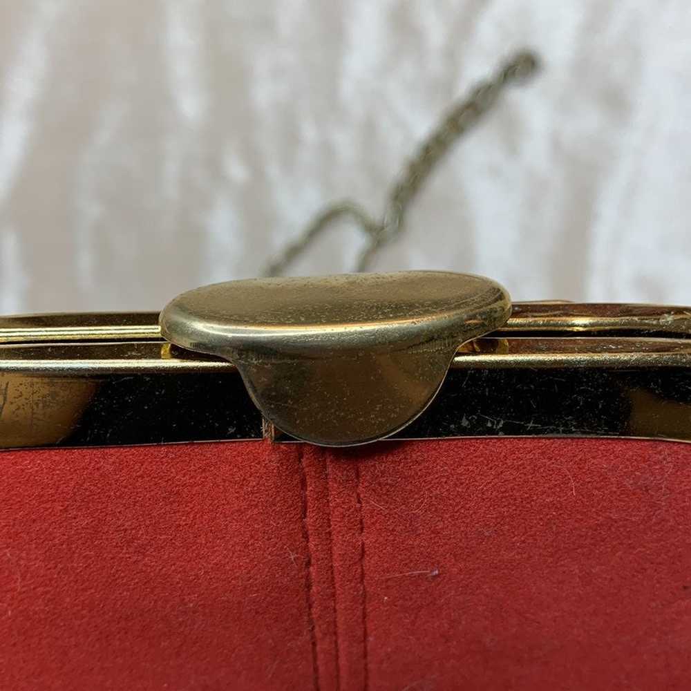 Vintage red velvet purse - image 6