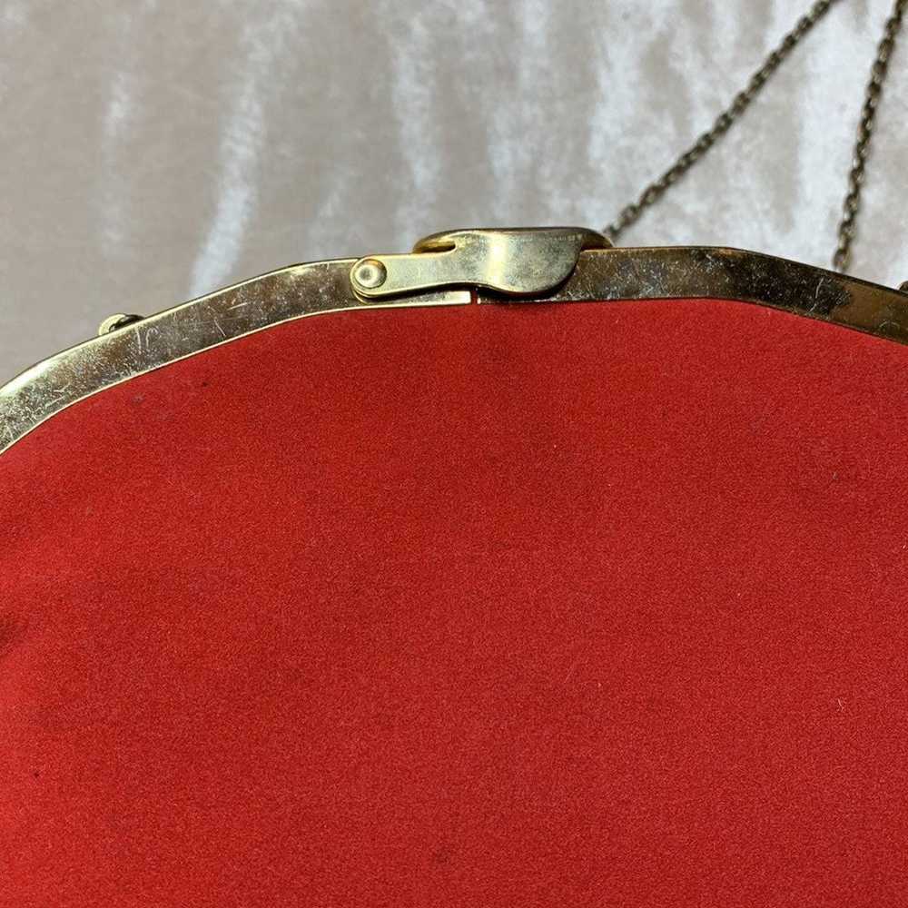 Vintage red velvet purse - image 8