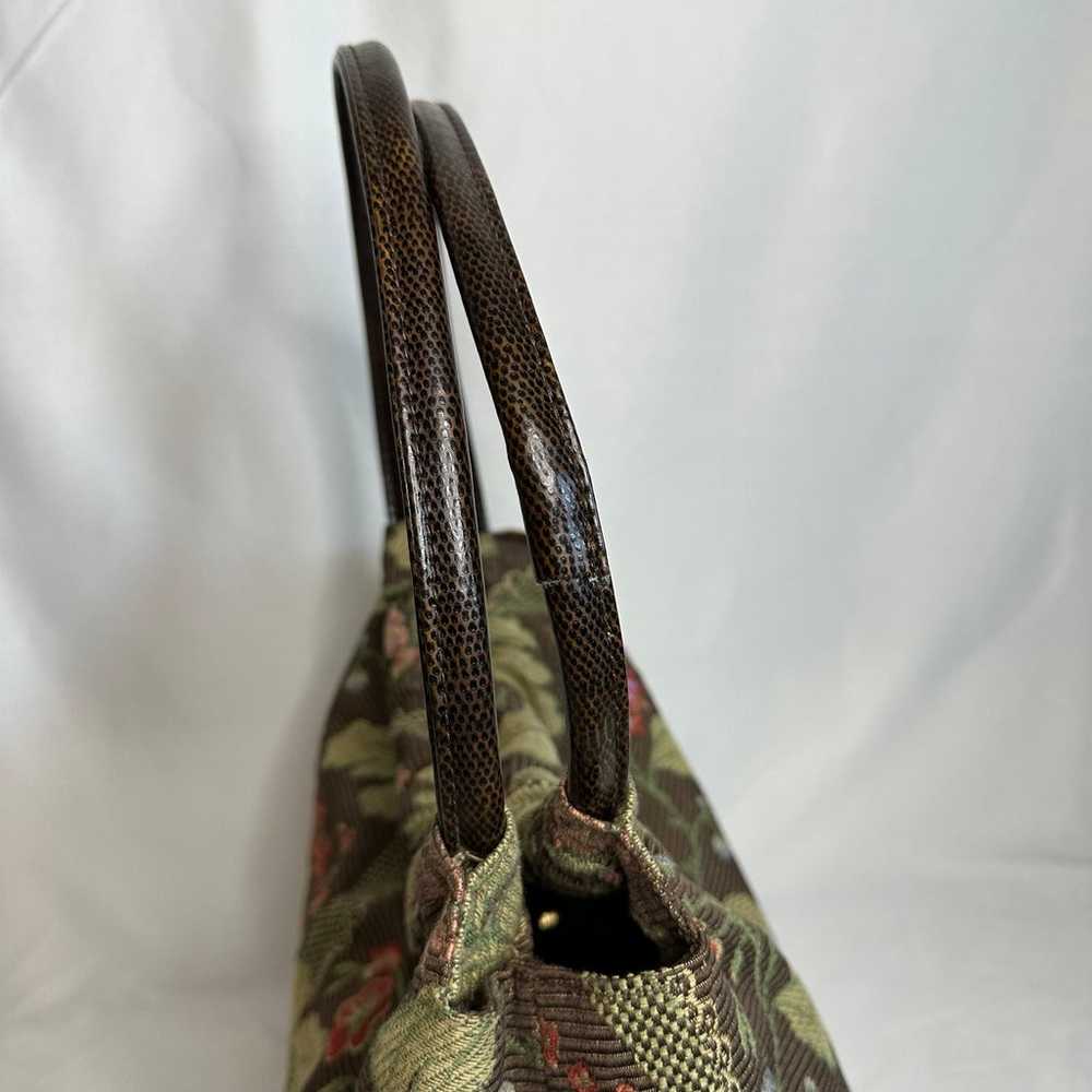 BUENO Brown Floral Tapestry Purse/Bag - image 4