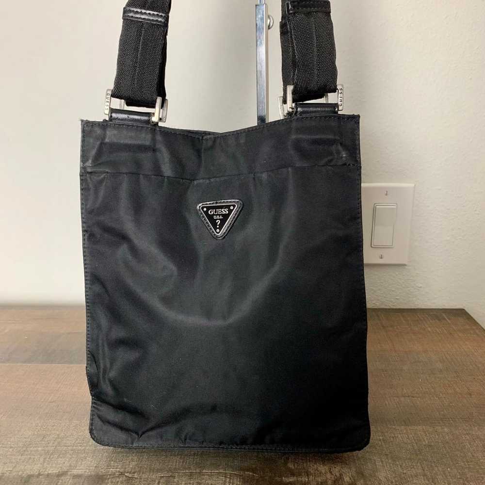 VTG GUESS Black Nylon Tote Bag - image 2