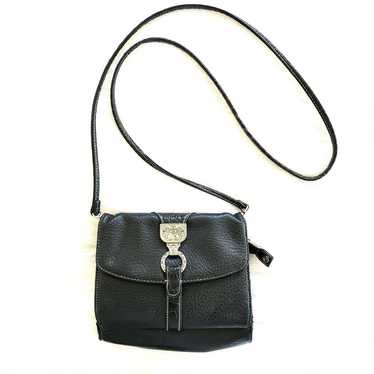 Vintage Boho Black Pebbled Crossbody Bag - image 1