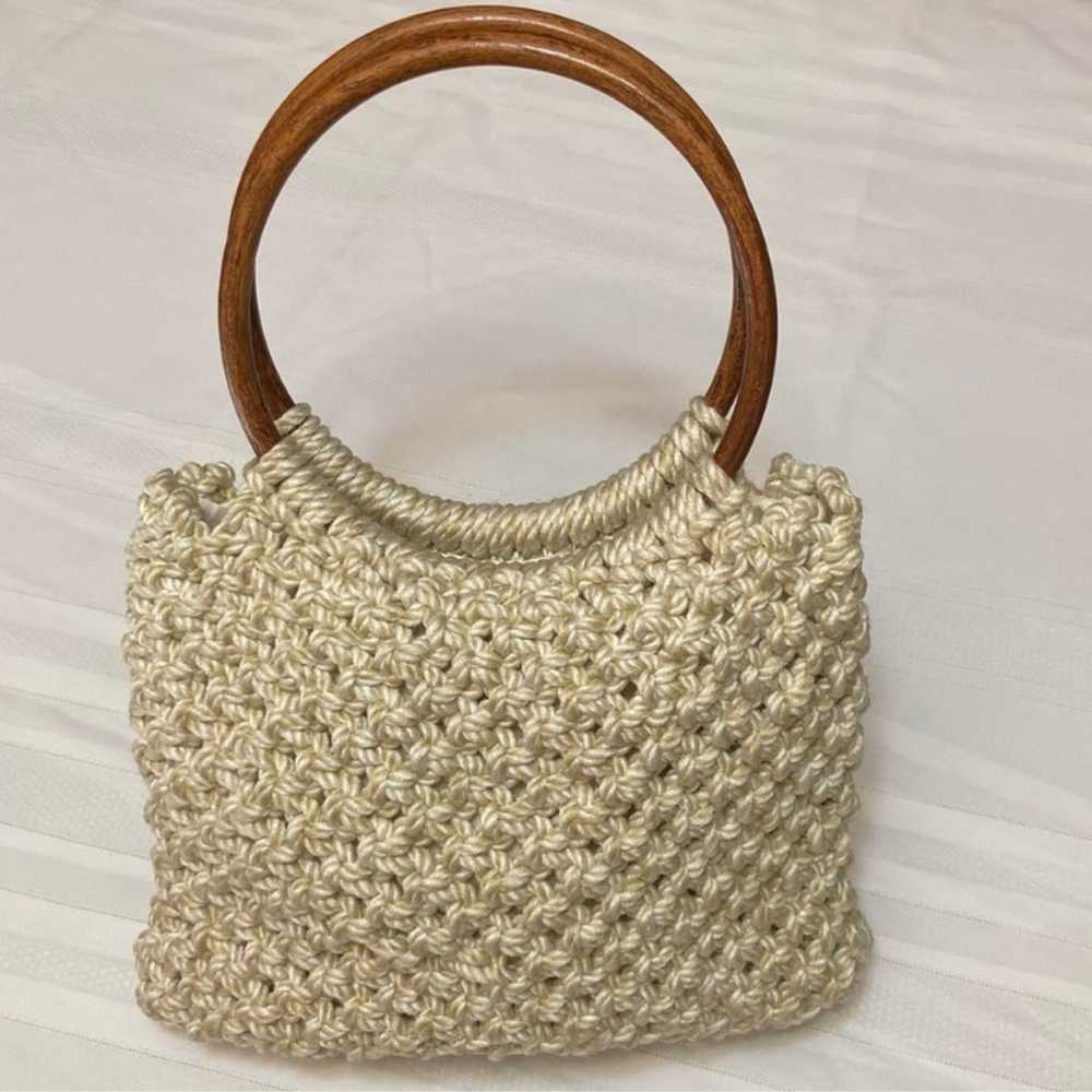 Macramé Vintage Womens Tote HandBag-Handmade - Be… - image 1