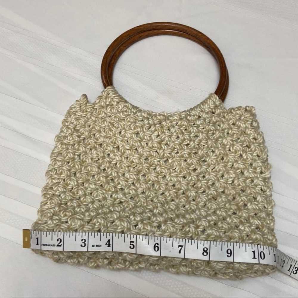 Macramé Vintage Womens Tote HandBag-Handmade - Be… - image 5