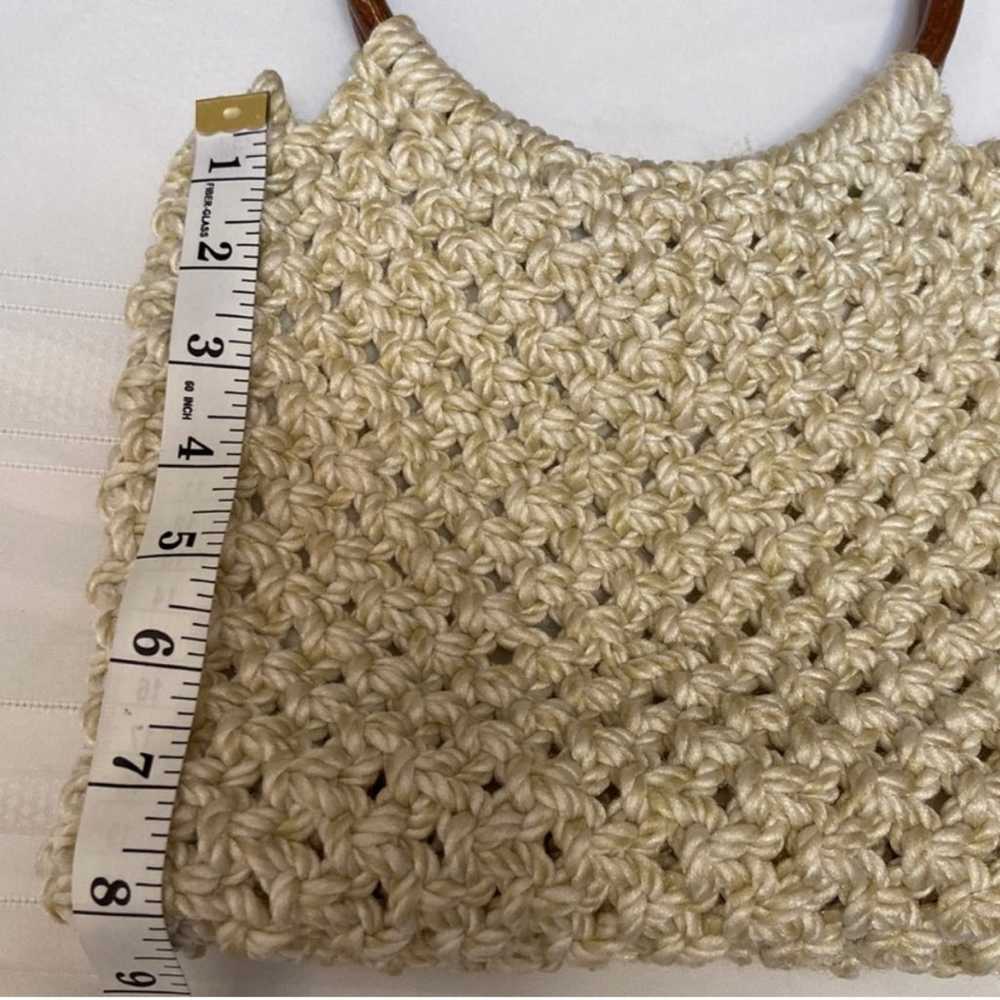 Macramé Vintage Womens Tote HandBag-Handmade - Be… - image 6