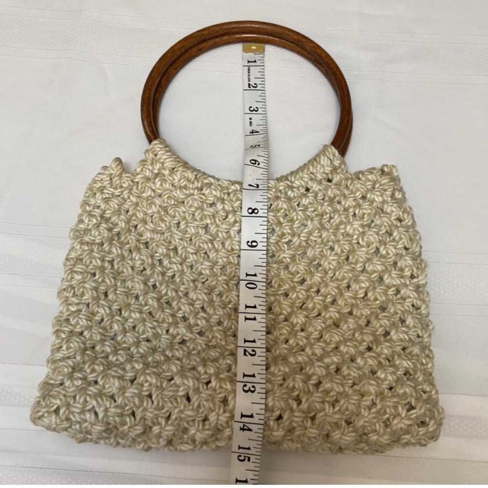 Macramé Vintage Womens Tote HandBag-Handmade - Be… - image 7