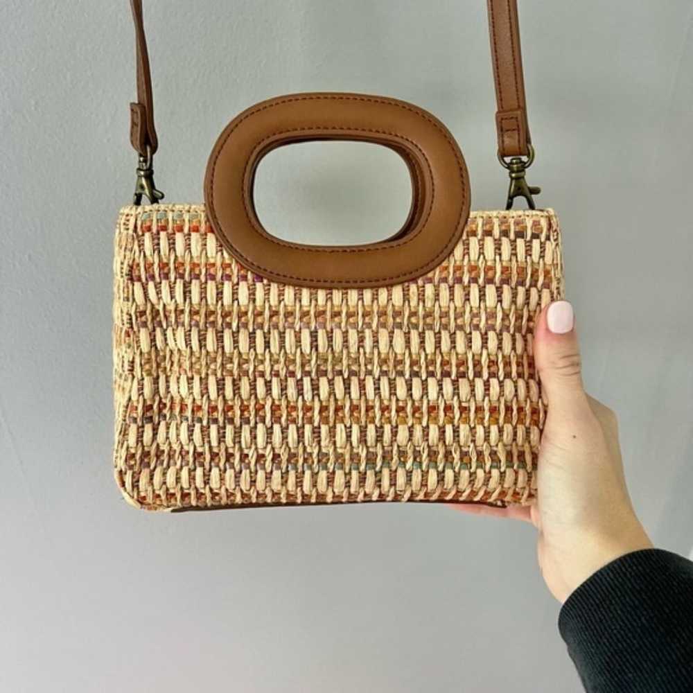 Fossil Woven Small Basket Handbag Crossbody - image 3