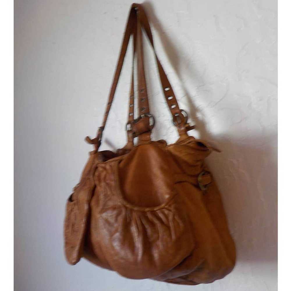TOSCA BLU Brown Leather Shoulder Bag Purse Zip Up… - image 2