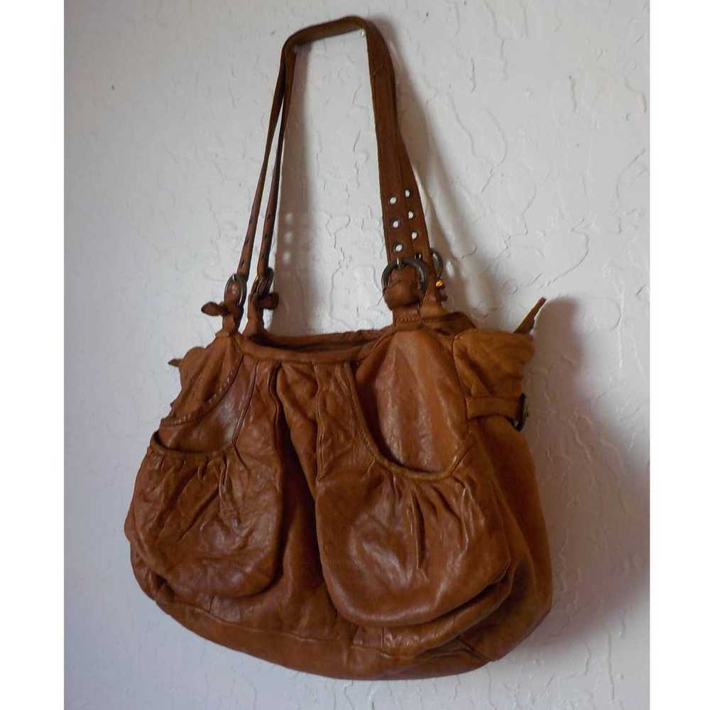 TOSCA BLU Brown Leather Shoulder Bag Purse Zip Up… - image 7