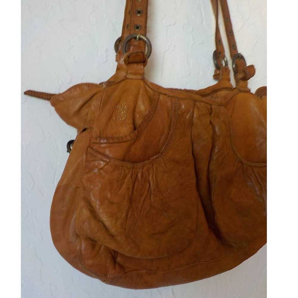 TOSCA BLU Brown Leather Shoulder Bag Purse Zip Up… - image 8