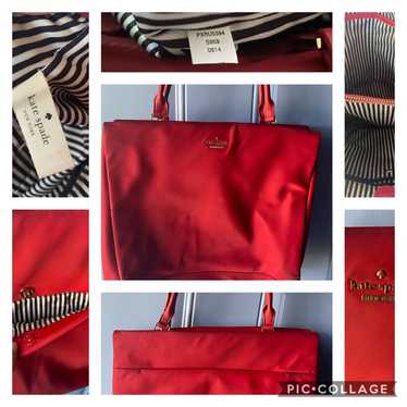 Kate Spade Red Nylon Tote Vintage