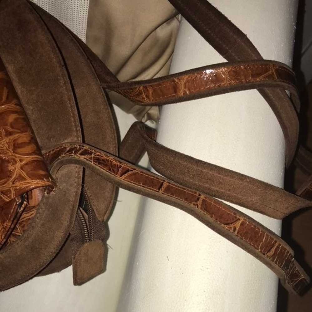 Vintage Boho Italian Sabissati purse Suede/Leather - image 7