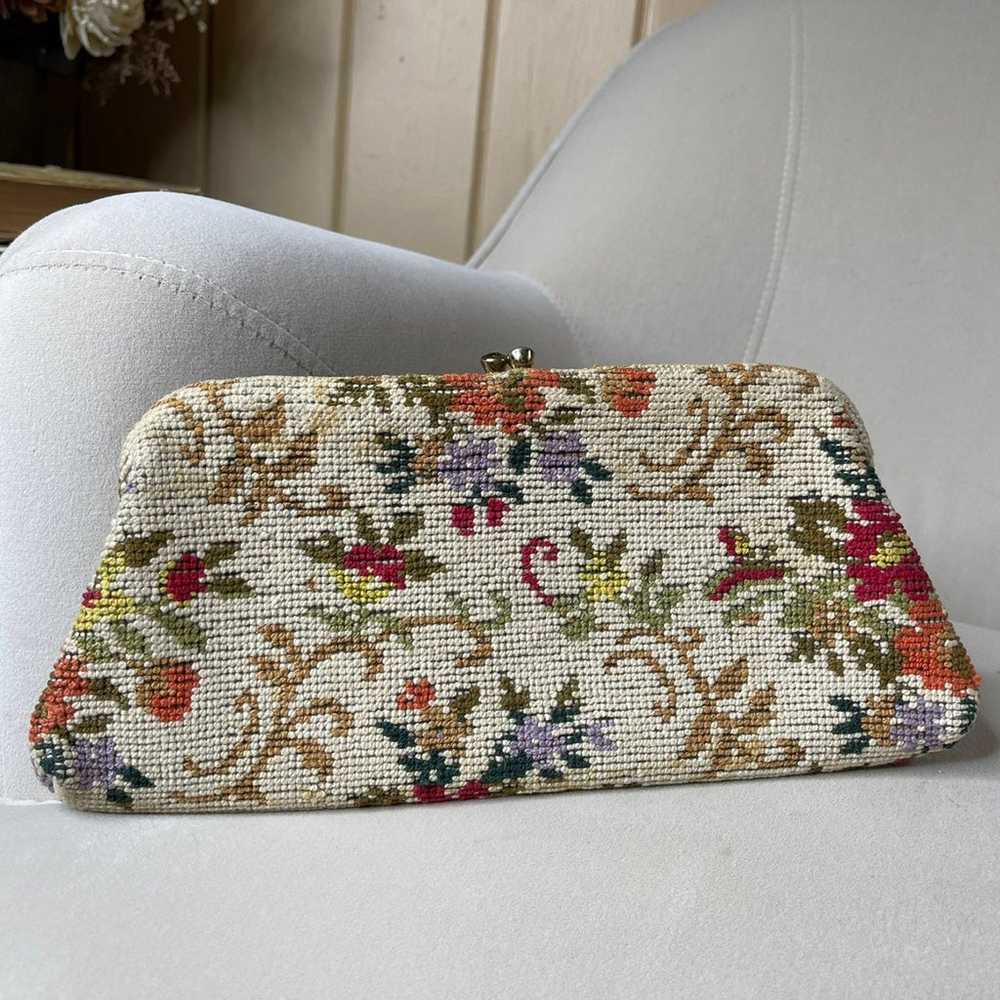 Vintage 50s Tapestry Floral Multicolor Purse Doct… - image 2
