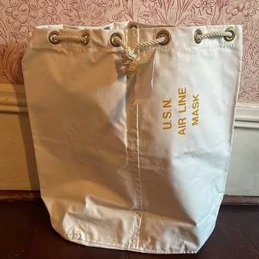 Vintage navy oilcloth/waxed sailcloth canvas? Bag. - image 1