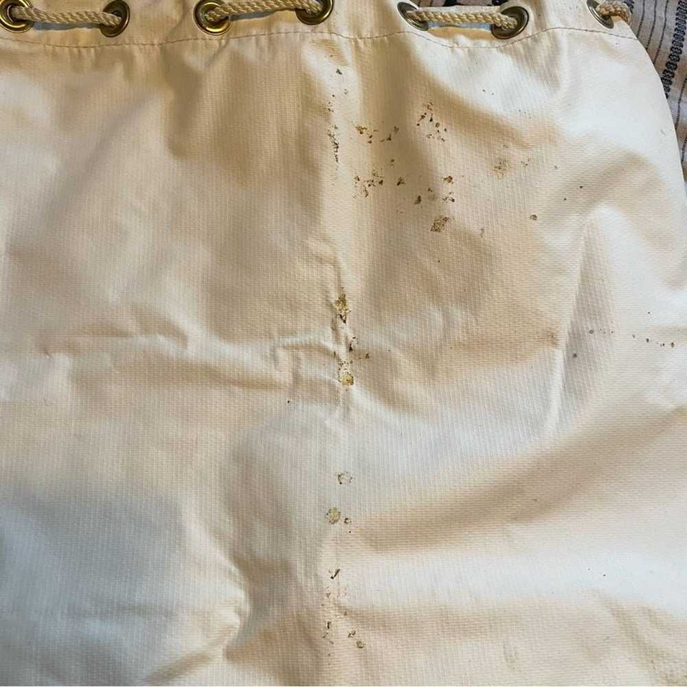 Vintage navy oilcloth/waxed sailcloth canvas? Bag. - image 4