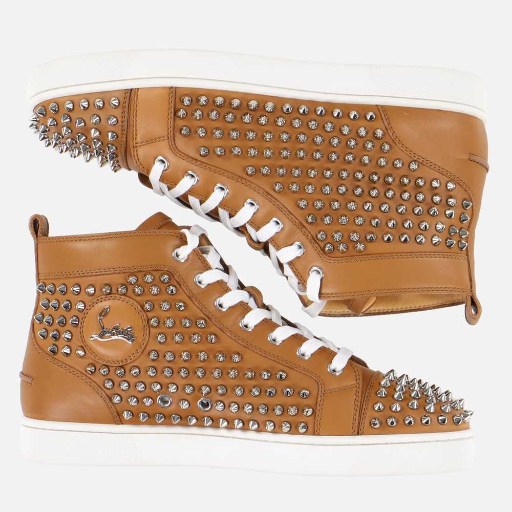 Christian Louboutin Brown Leather Louis Spikes Hi… - image 3