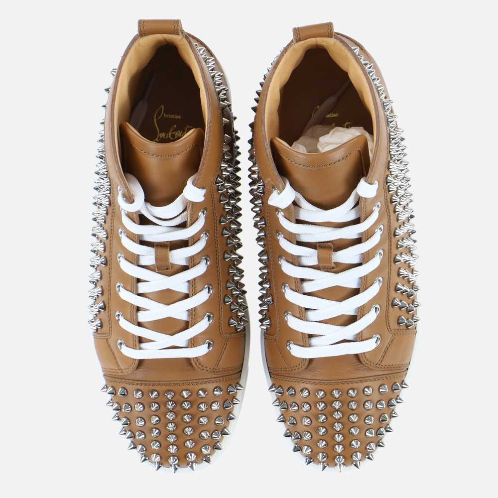 Christian Louboutin Brown Leather Louis Spikes Hi… - image 4