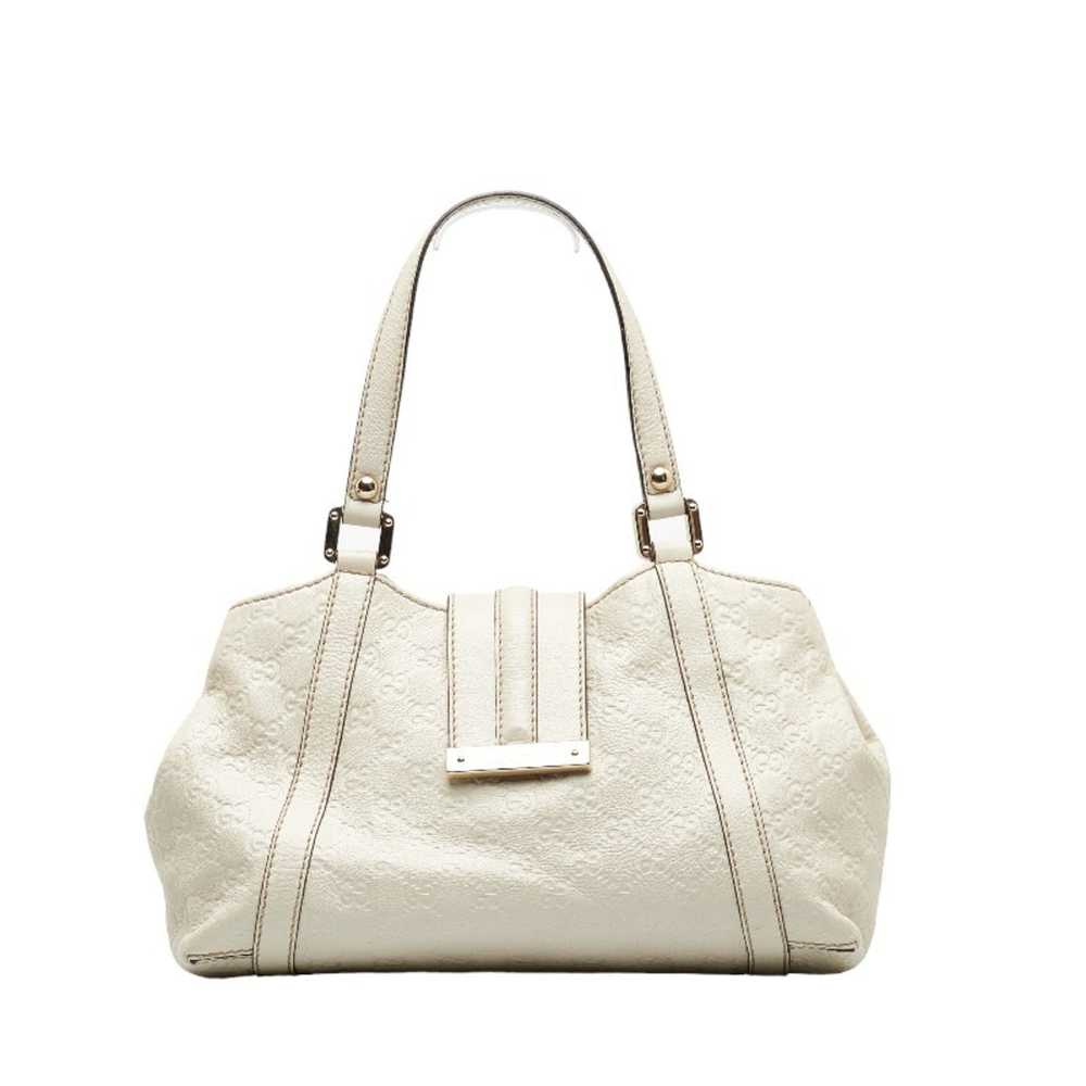 Gucci GUCCIsima Handbag 233610 White Leather Wome… - image 1