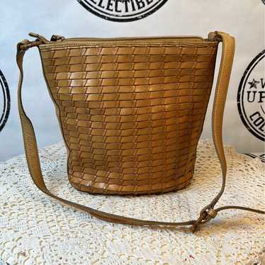 Vintage Fossil Tan Woven Leather Bag