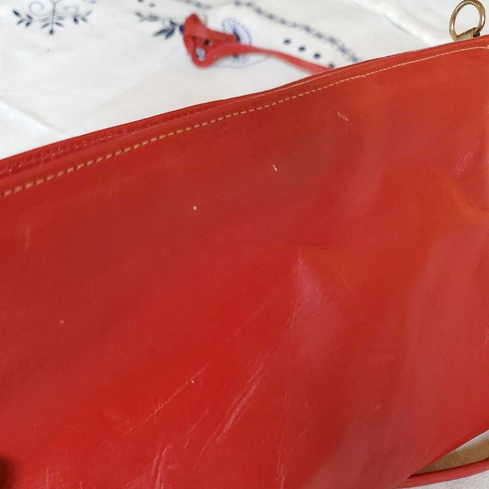 Bright Red 100% Leather Crossbody Clutch Purse Wa… - image 10