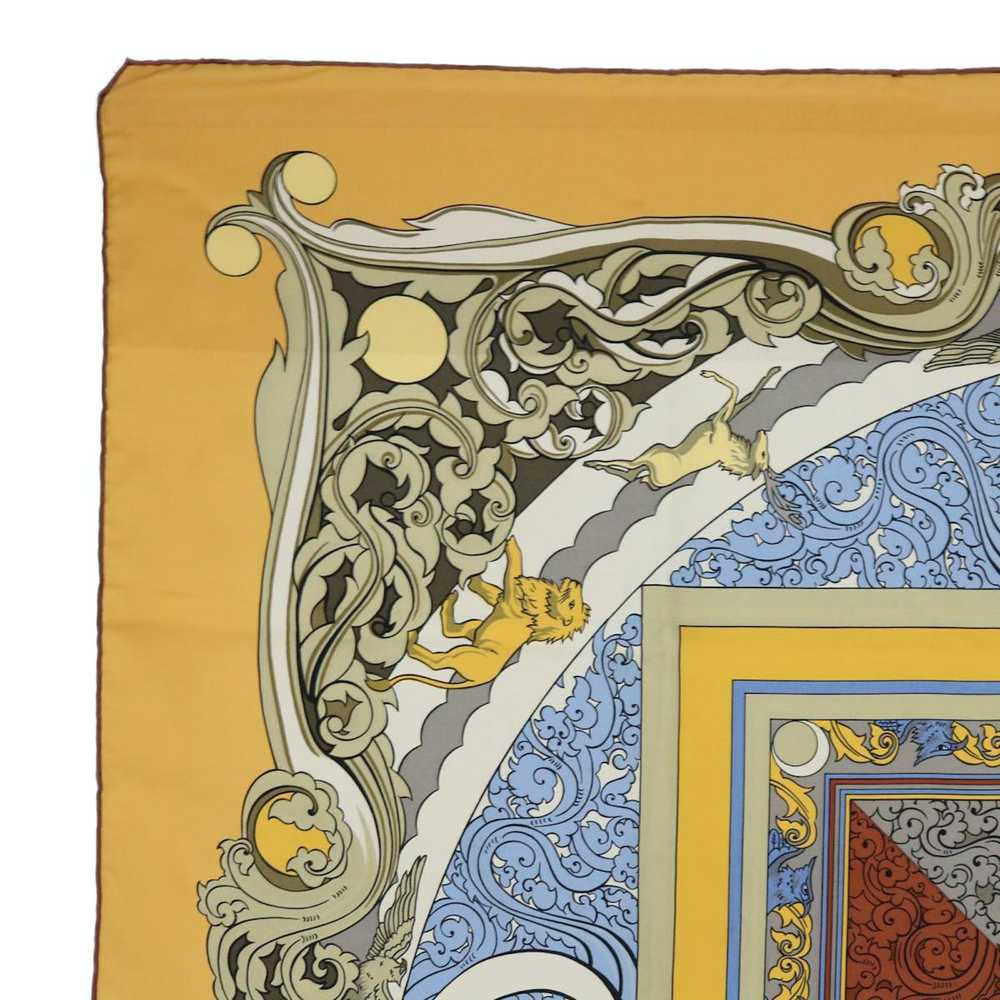 Hermes HERMES Carre 90 ANIMAUX SOLAIRES Scarf Sil… - image 2