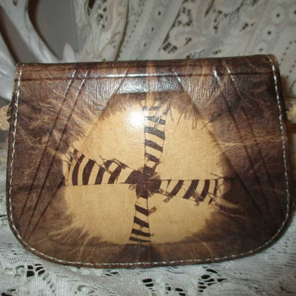 vintage Native American leather small cross body … - image 6