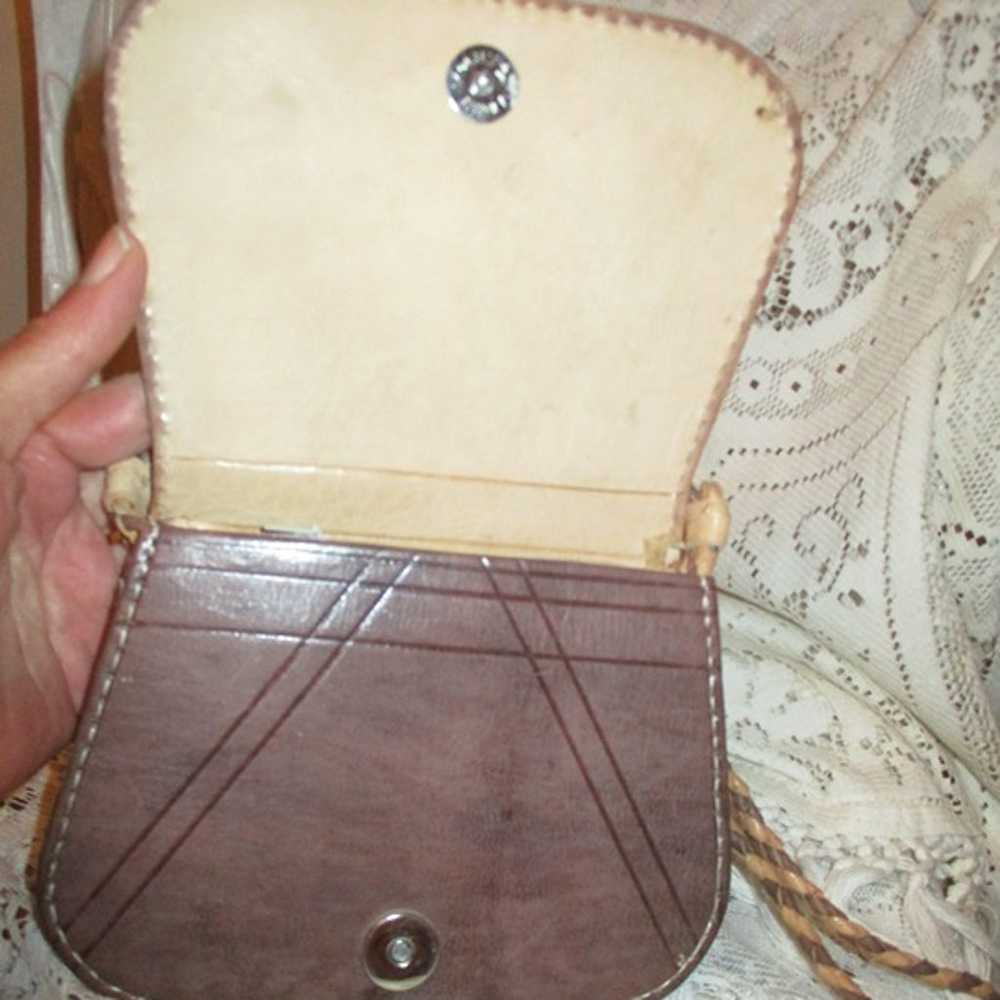 vintage Native American leather small cross body … - image 9