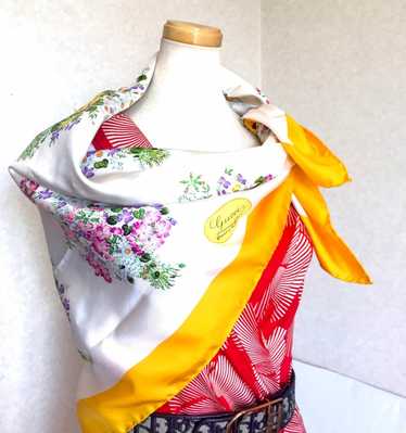 Gucci GUCCI Vintage classic yellow scarf with mult